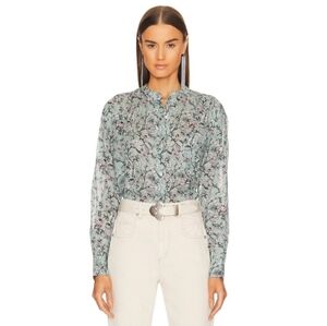 Isabel Marant Etoile Mexika Topin Almond Green Floral Size 44/L